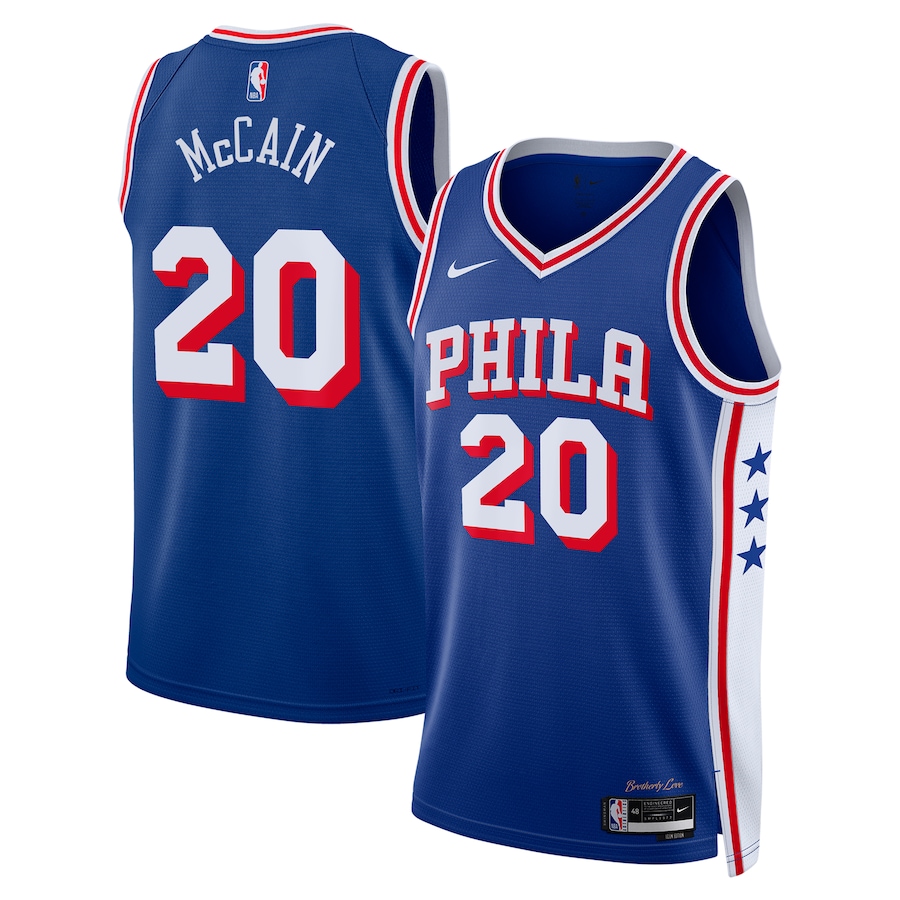 Men Philadelphia 76ers 20 Jared McCain Nike Royal Swingman NBA Jersey